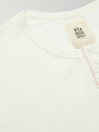 Hemen Biarritz - Luzien Organic Cotton-Jersey Henley Pyjama T-Shirt - White