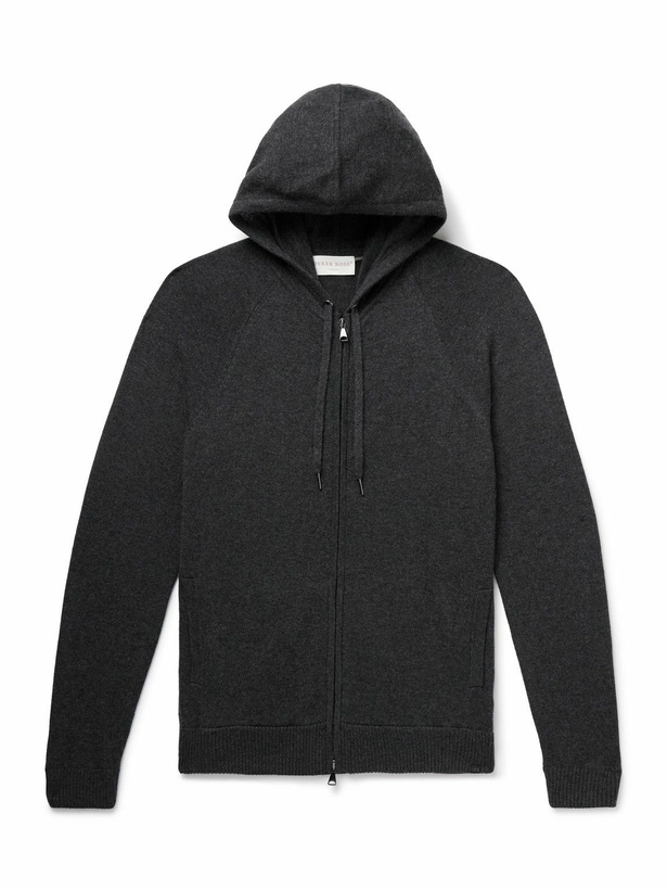 Photo: Derek Rose - Finley Cashmere Zip-Up Hoodie - Black