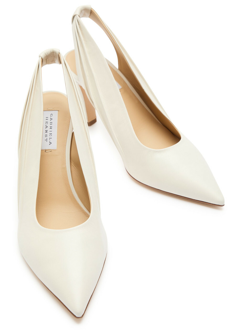 Gabriela Hearst Amari 90 Leather Slingback Pumps