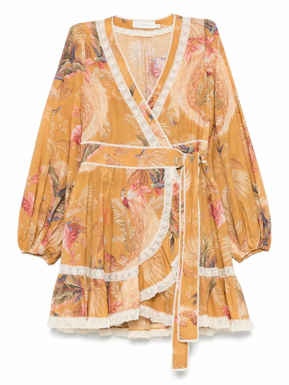 Zimmermann Pavilion Floral-print Linen-blend Mini Dress