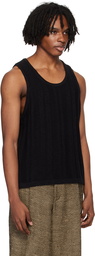 COMMAS Black Tuck Stitch Tank Top