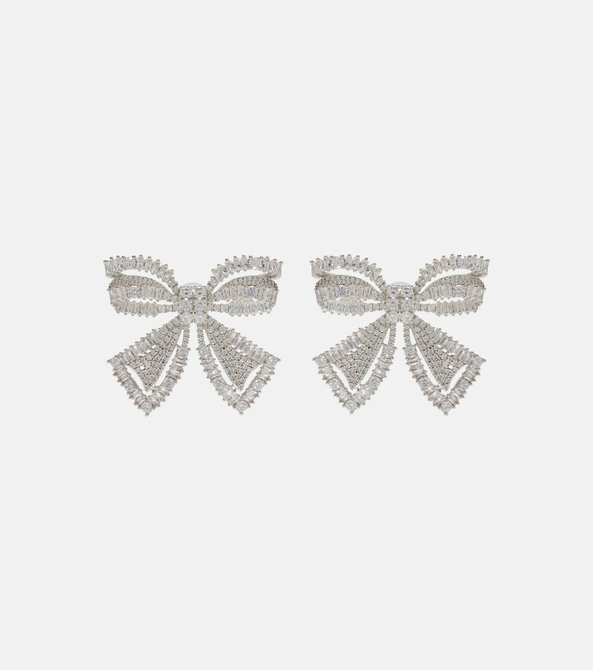 Self-Portrait Bow crystal-embellished earrings