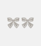 Self-Portrait Bow crystal-embellished earrings