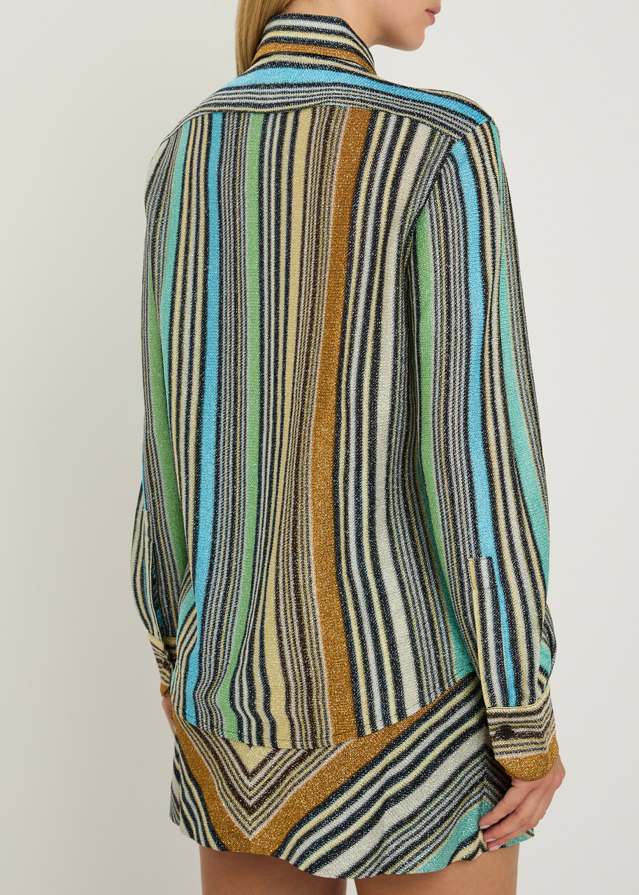 Missoni Striped Metallic-knit Shirt Multicoloured