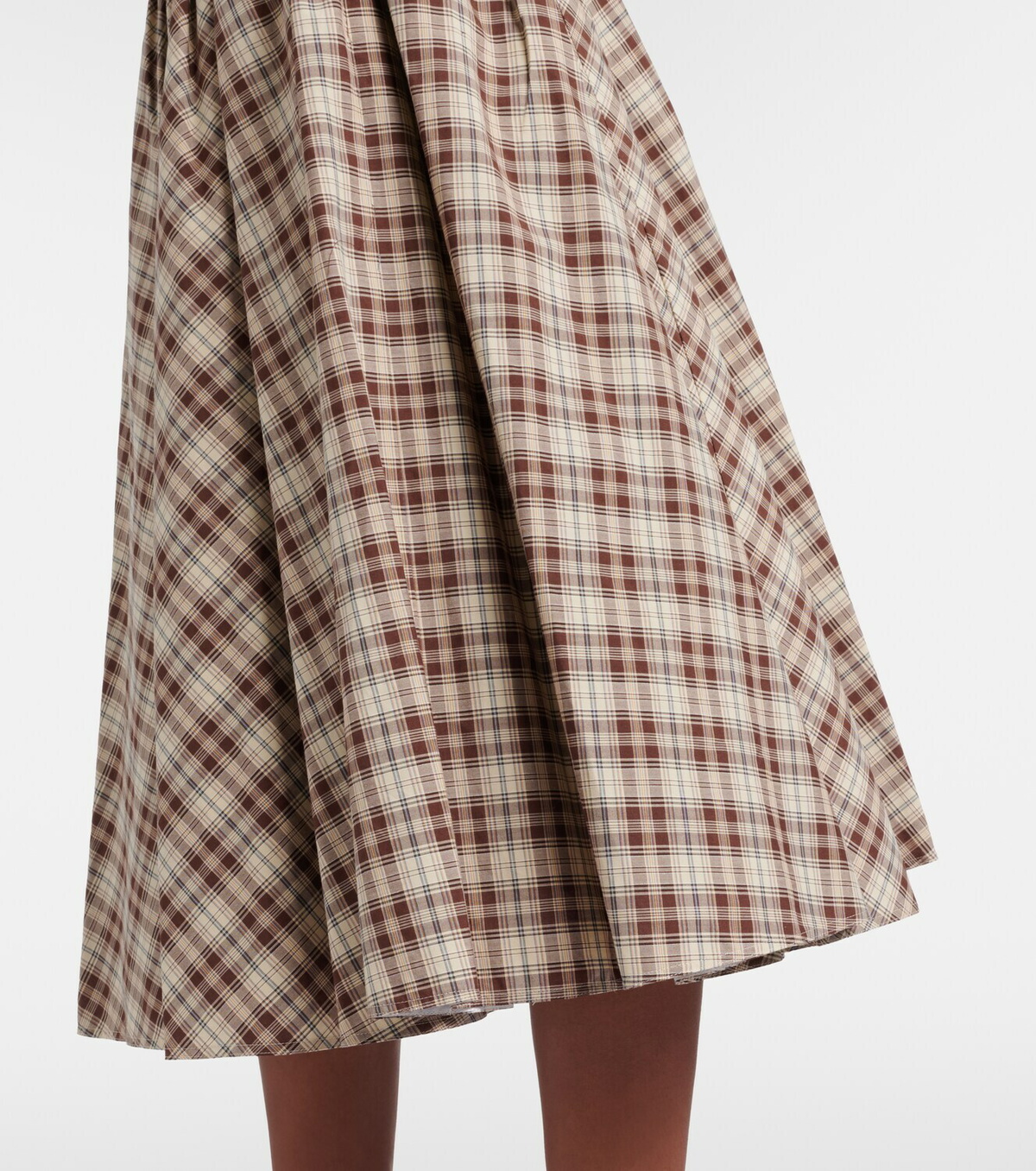 Prada Checked cotton poplin midi dress