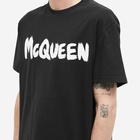 Alexander McQueen Men's Grafitti Logo T-Shirt in Black/Mix