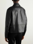 Versace - Slim-Fit Full-Grain Leather Blouson Jacket - Black
