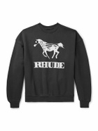 Rhude - Dinero Logo-Print Cotton-Jersey Sweatshirt - Black