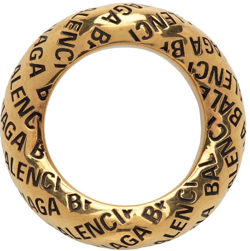Balenciaga Gold Logo Ring Balenciaga