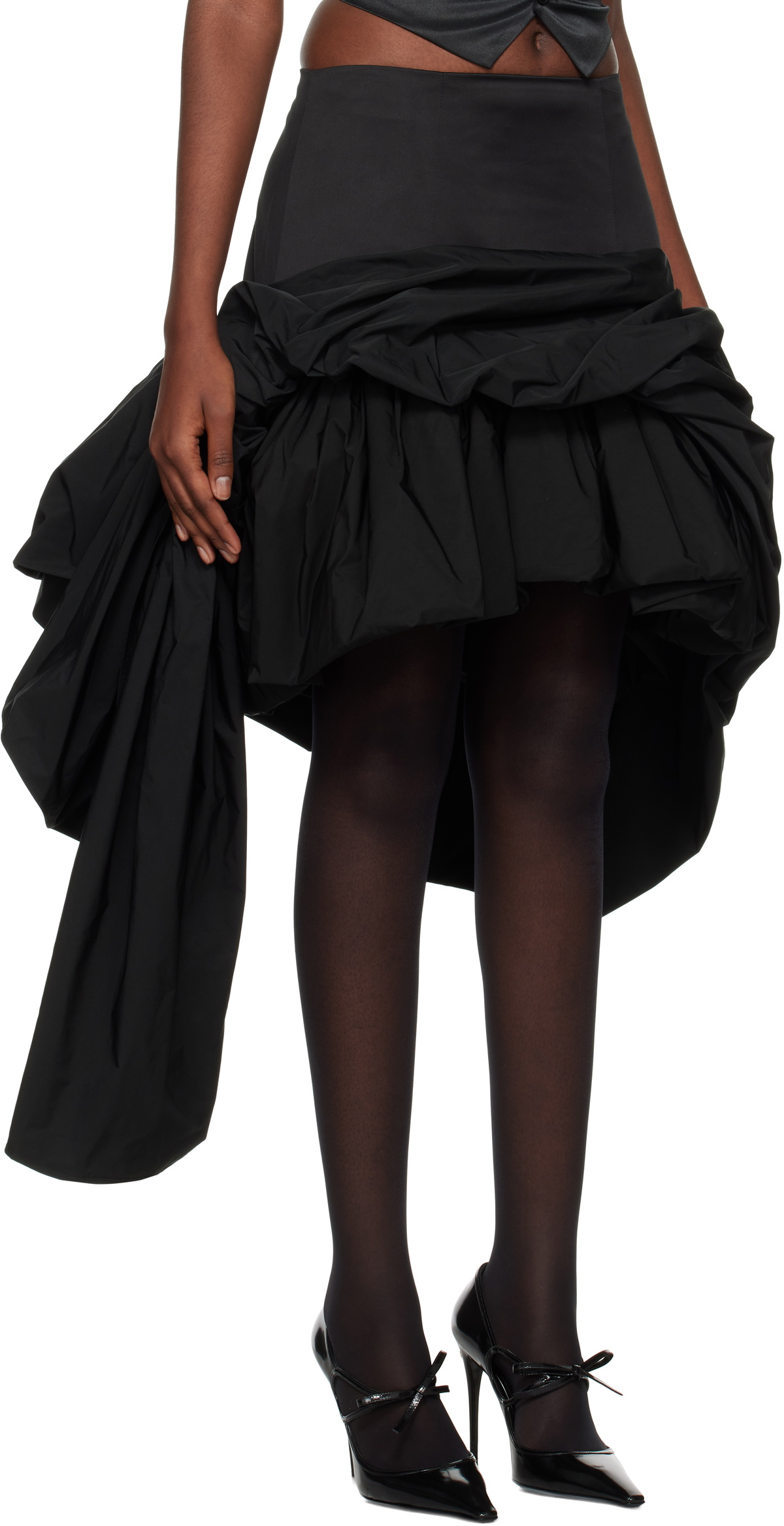 VAQUERA Black Draped Miniskirt Vaquera