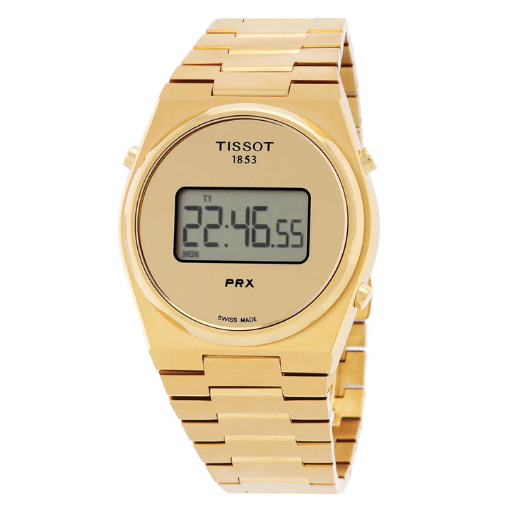Photo: Tissot Prx Quartz Digital Gold Dial Unisex Watch T1374633302000
