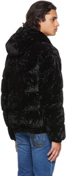 Versace Jeans Couture Black Down Velvet Jacket