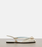 Valentino Garavani Cœur Royal leather slingback flats