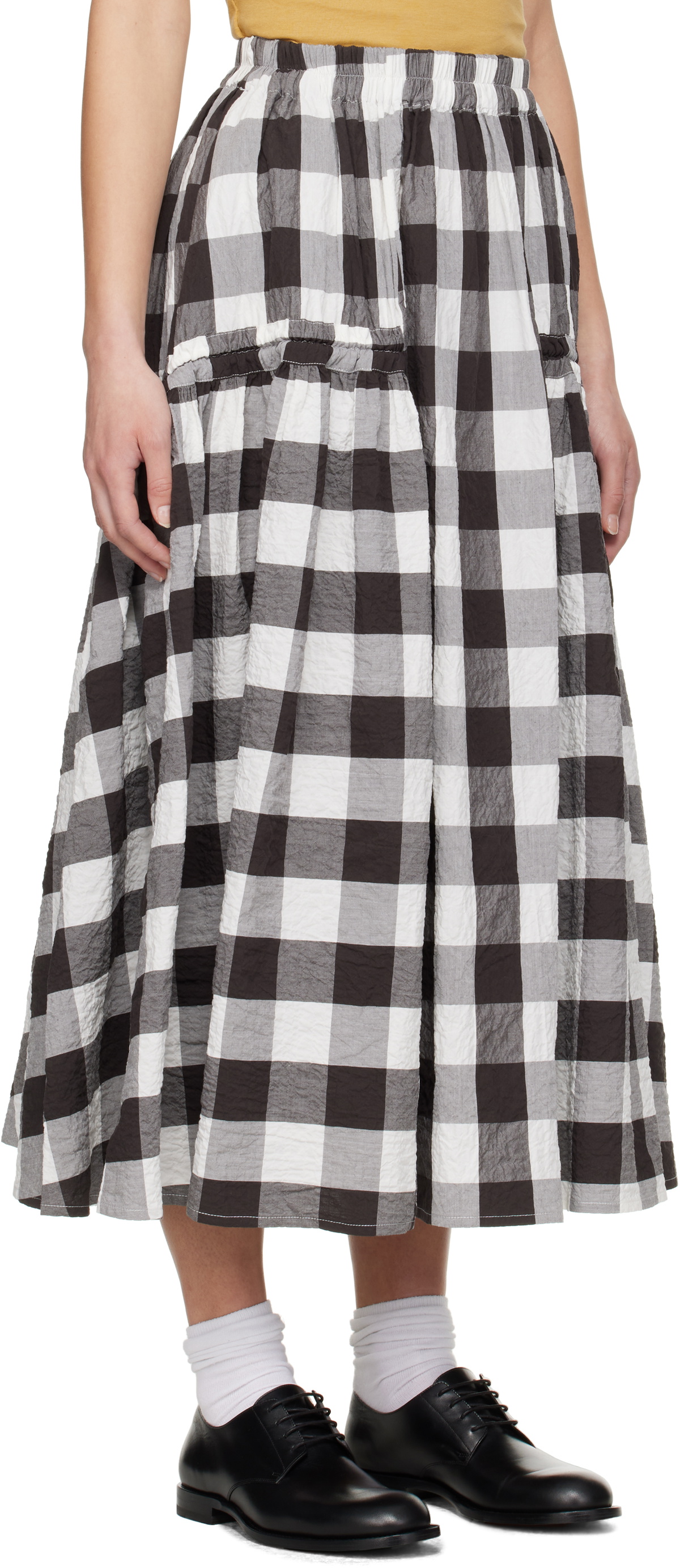 Toogood White & Brown 'The Harvester' Midi Skirt