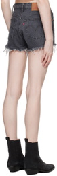 Levi's Black 501 High Rise Denim Shorts