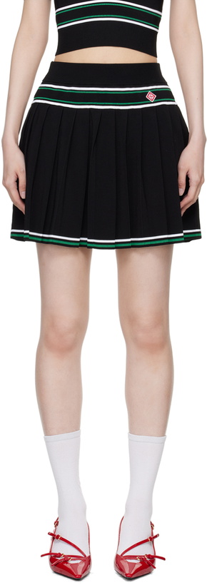 Photo: Casablanca Black Pleated Miniskirt