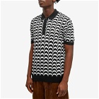 Fred Perry Men's Jackquard Knit Polo Shirt in Black