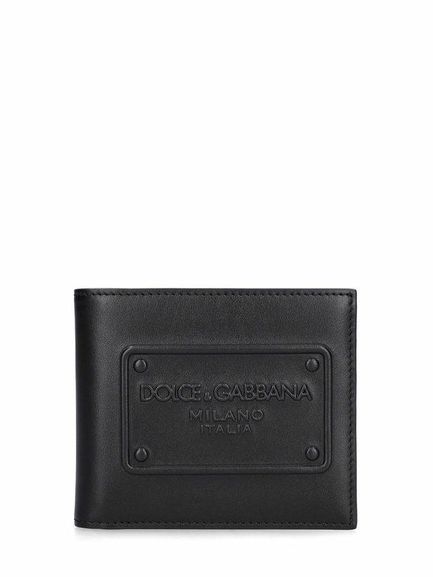 Photo: DOLCE & GABBANA - Logo Embossed Leather Bifold Wallet