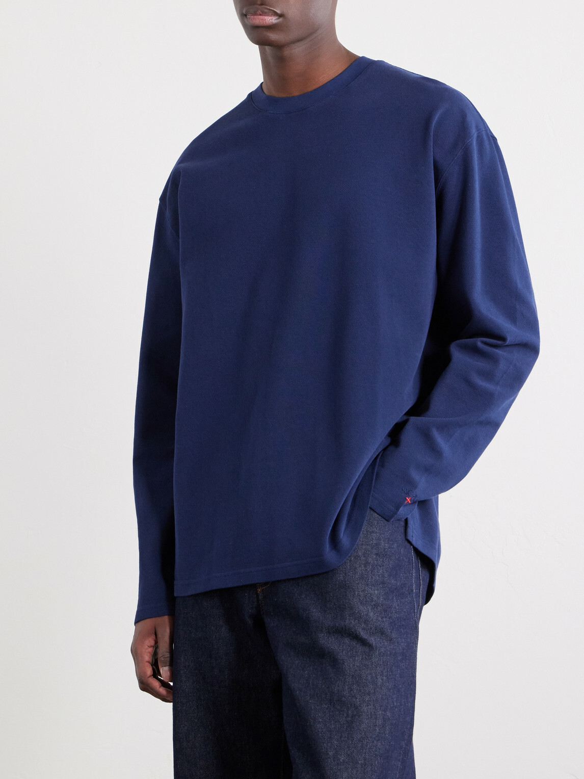 Noah - Cotton-Piqué Sweater - Blue