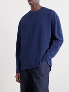 Noah - Cotton-Piqué Sweater - Blue