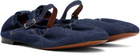 Maison Kitsuné Blue Denim Ballerina Flats