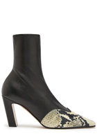 Khaite Nevada 85 Python-effect Leather Ankle Boots Black