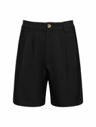 ANINE BING - Carrie Pleated Wool Blend Shorts