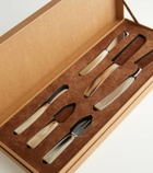 Brunello Cucinelli Horn and stainless steel cheese cutlery set