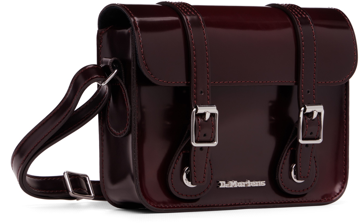Dr. Martens Burgundy 7 Inch Faux-Leather Crossbody Bag