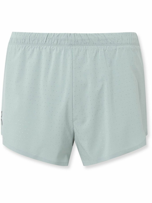 Photo: ON - Race Slim-Fit Perforated Stretch-Jersey Shorts - Gray