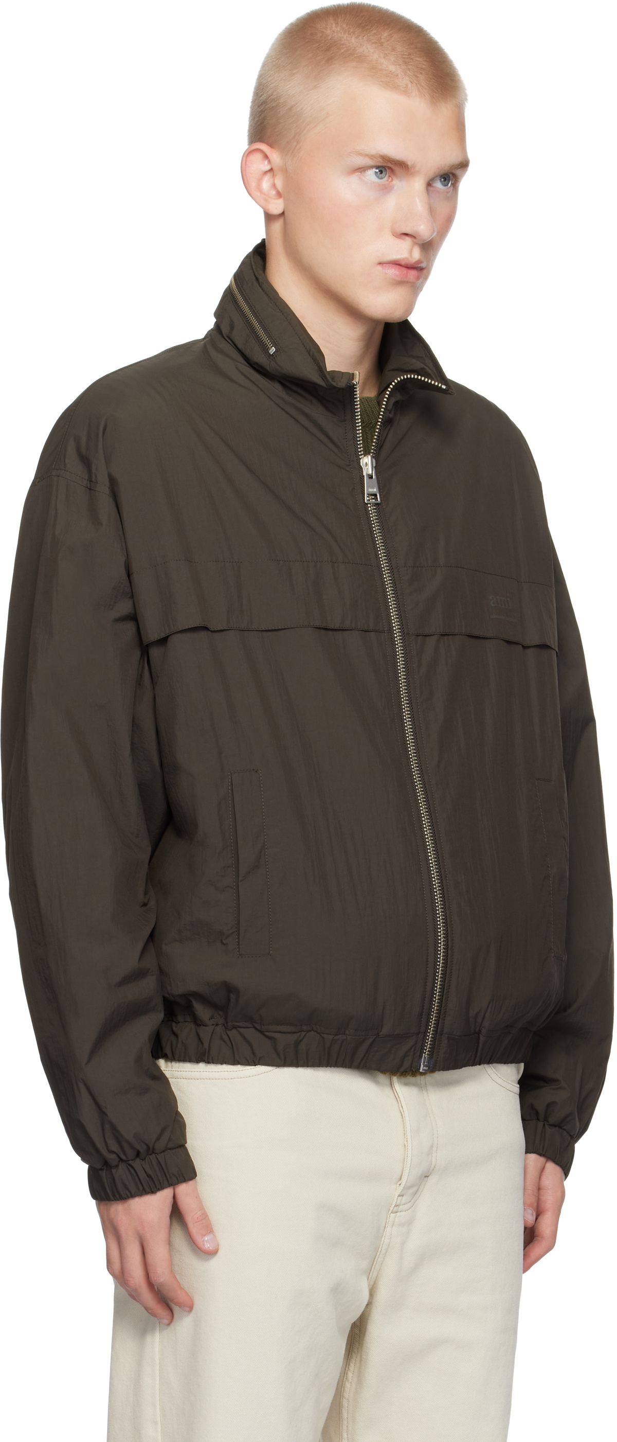 AMI Paris Brown 'Ami Alexandre Mattiussi' Windbreaker Jacket AMI