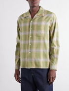 JW Anderson - Reversible-Collar Logo-Embroidered Checked Cotton-Twill Shirt - Green