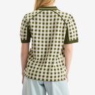 House Of Sunny Women's Putting Polo Short Sleeve Top in Green Check