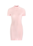 Alexanderwang.t Logo-embossed Knitted Mini Dress Pink
