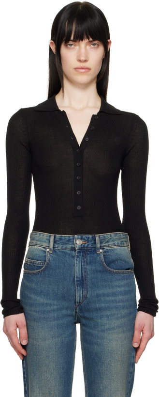 Photo: The Frankie Shop Black Solana Polo Bodysuit