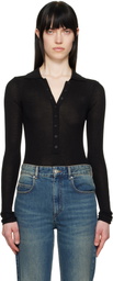 The Frankie Shop Black Solana Polo Bodysuit