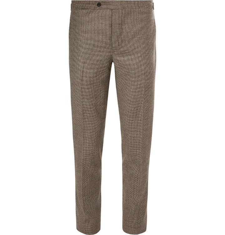Photo: Thom Sweeney - Grey Brook Slim-Fit Houndstooth Wool and Cashmere-Blend Suit Trousers - Men - Beige