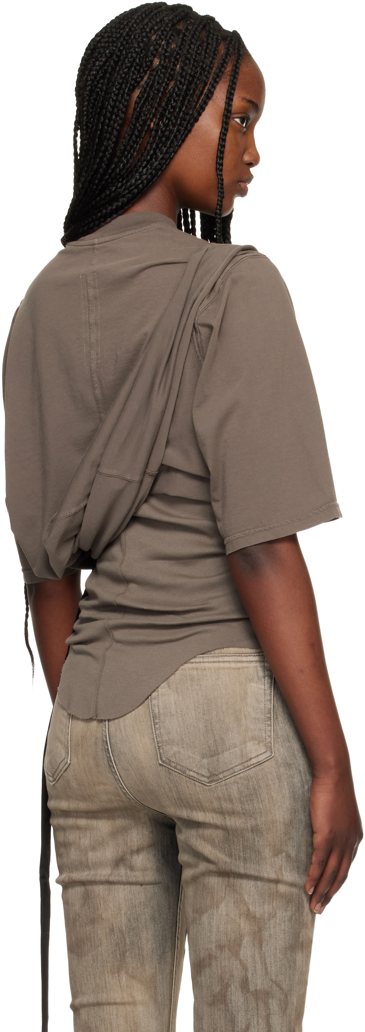 Rick Owens DRKSHDW Brown Temple Jumbo SS T-shirt