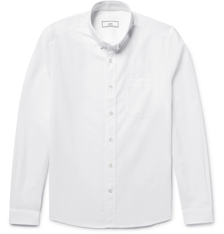 Photo: AMI - Slim-Fit Button-Down Collar Cotton Oxford Shirt - White