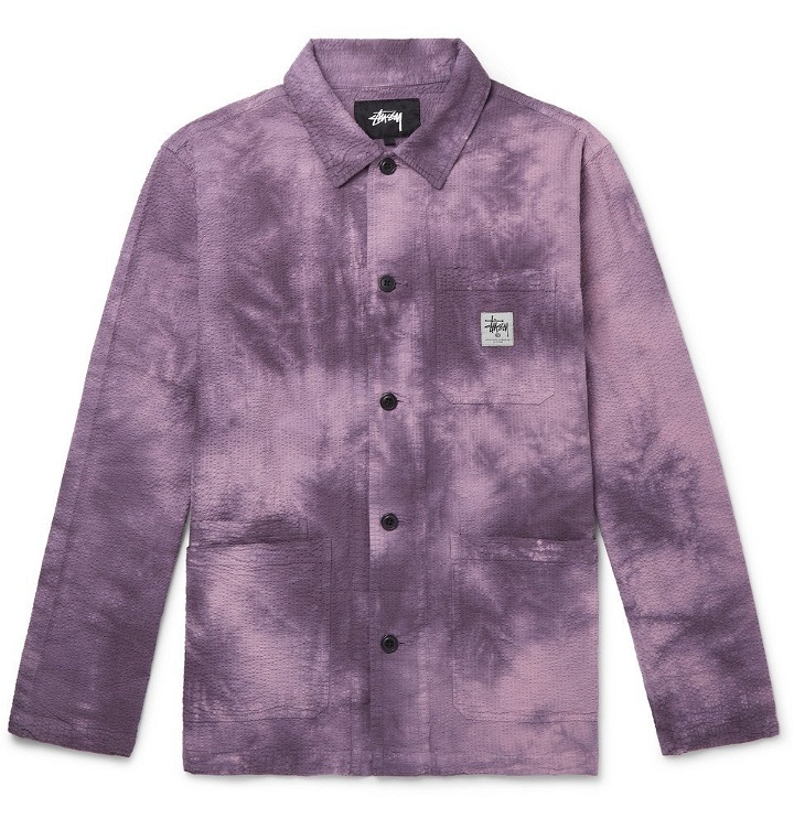 Photo: Stüssy - Tie-Dyed Cotton-Seersucker Chore Jacket - Purple