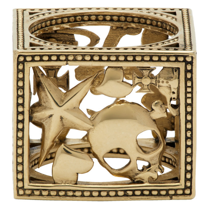 Vivienne Westwood Gold Square Aaron Ring Vivienne Westwood