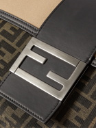 FENDI - Baguette Leather-Trimmed Monogrammed Coated-Canvas Messenger Bag