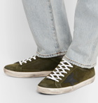 Golden Goose - Superstar Distressed Suede and Leather Sneakers - Green