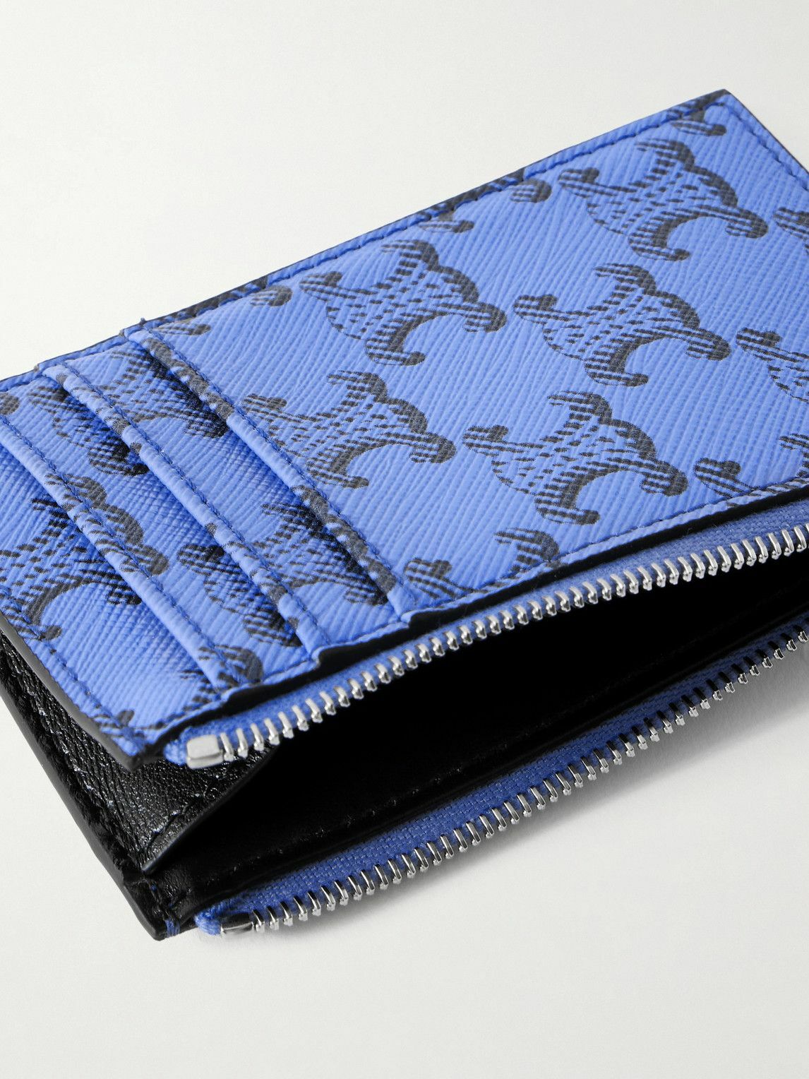 CELINE - Monogrammed Coated-Canvas and Leather Cardholder