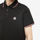 Moncler Men's Classic Logo Polo Shirt in Black
