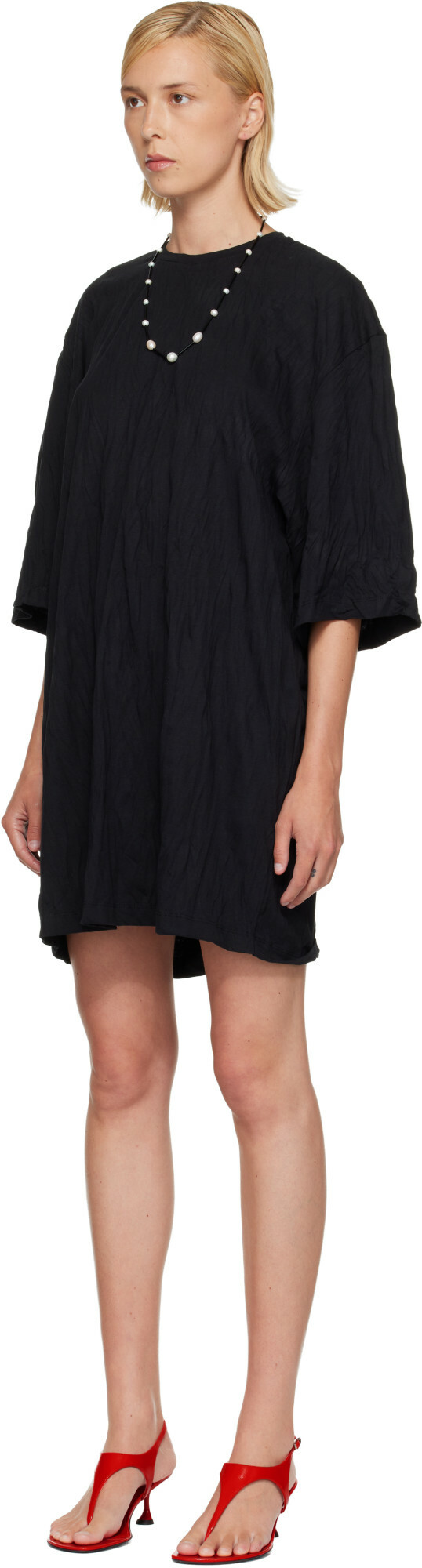 TOTEME Black Relaxed Tee Minidress