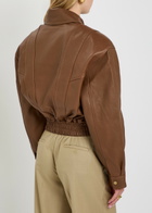 Ronny Kobo Samson Panelled Leather Jacket Brown