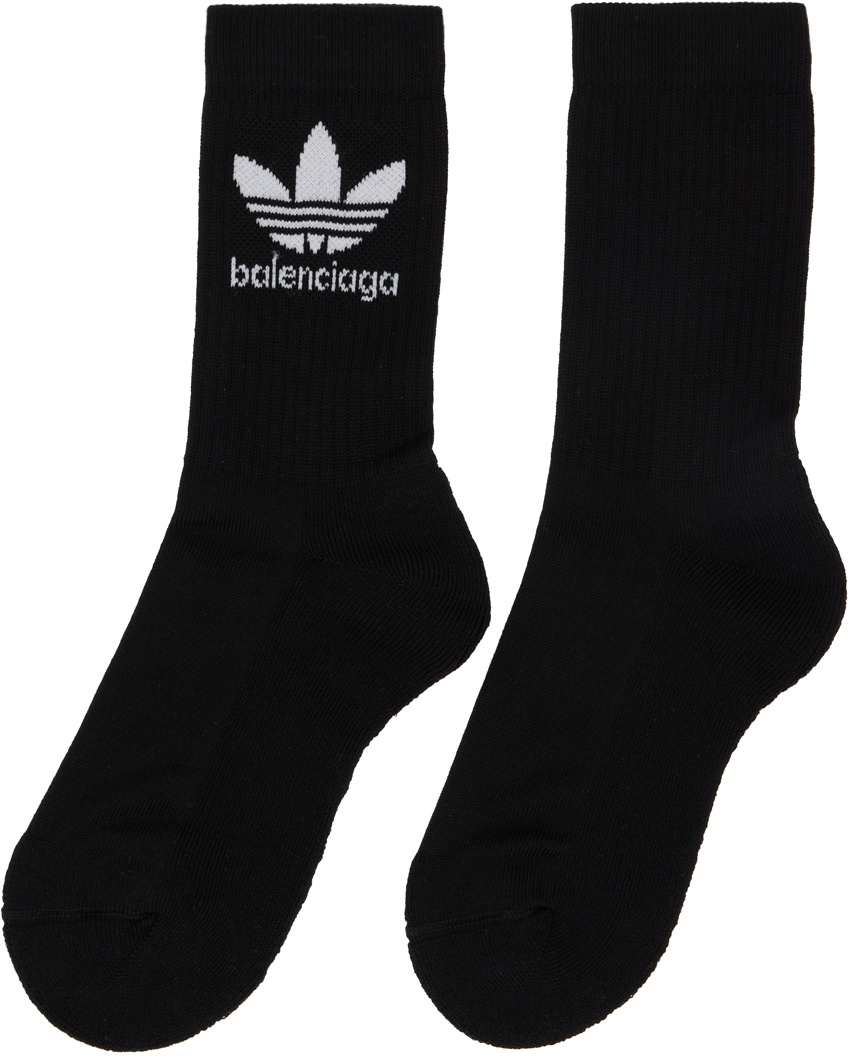 【新品】Balenciaga adidasコラボ ソックス ブラック Lサイズ Balenciaga Black Adidas Edition Logo Socks Balenciaga