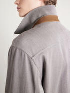Dunhill - Suede-Trimmed Wool Jacket - Neutrals
