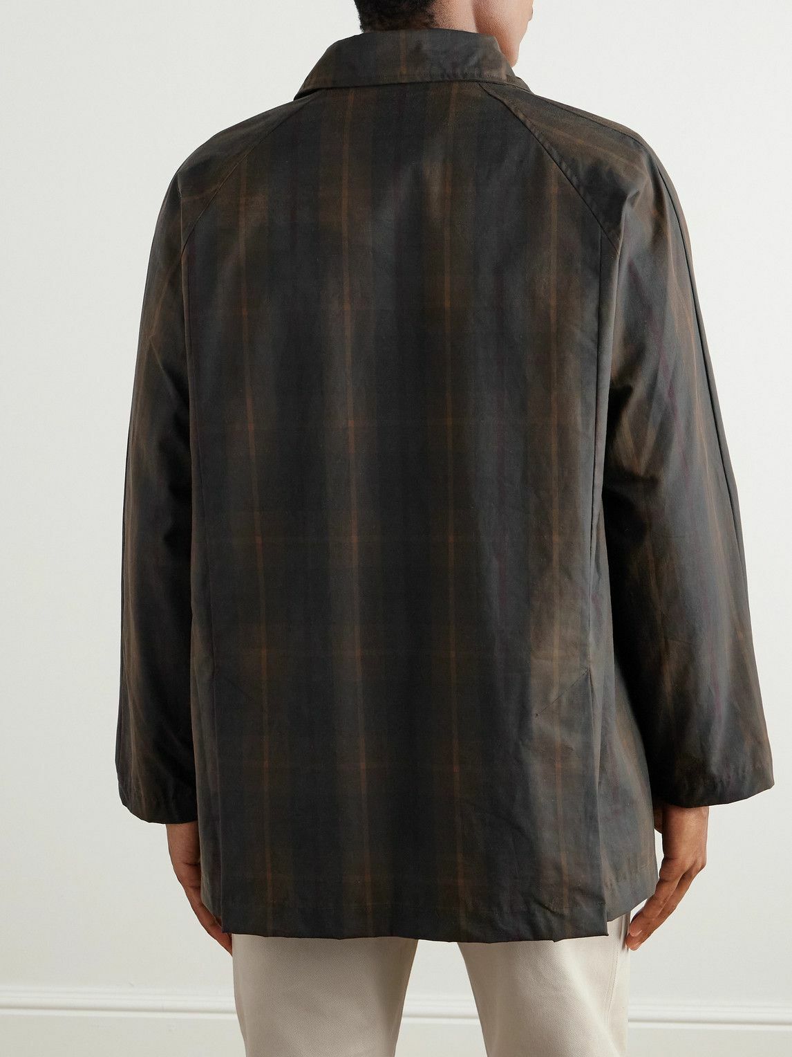 De Bonne Facture - Forest Checked Waxed Cotton-Canvas Jacket - Brown